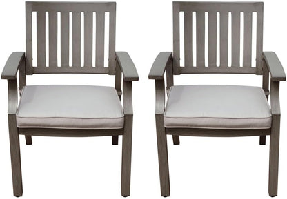 ya 28 10.13 baidi Aluminum Modern Dining Cushion (Set of 2), Gray