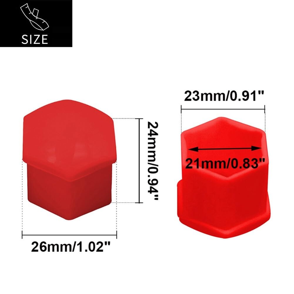 ya 10 9.16 baidi 20pcs 21mm Car Auto Wheel Nut Lug Cover Hub Screw Caps Bolt Rims Tire with Tool