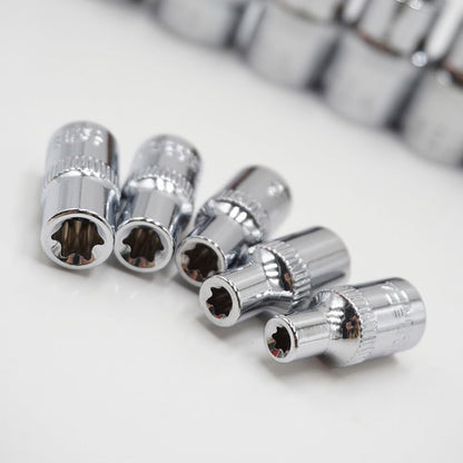 ya 14 9.20 baidi 11x 1/4 3/8 Torx Star Socket Set E Type Sockets Wrench Head Auto Repair Tools-1