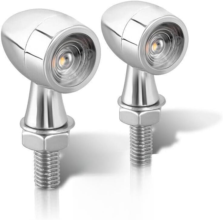 ya 4 8.14 4 Pack Chrome Motorcycle for Mini Turn Signal Brake Flasher Lights for Bobber Cafe Racer