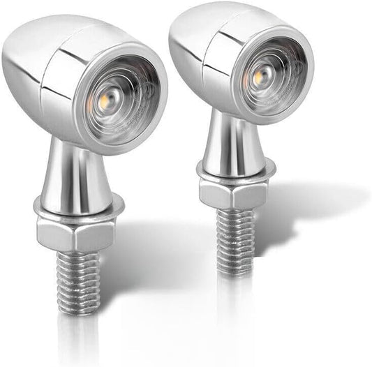 ya 4 8.14 4 Pack Chrome Motorcycle for Mini Turn Signal Brake Flasher Lights for Bobber Cafe Racer