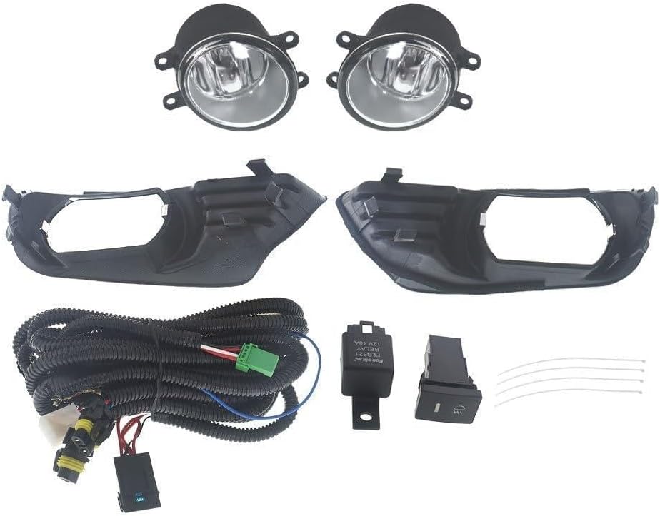 ya 9 10.24 Clear Front Bumper Fog Light Kit Switch for 2007-2009 for Toyota Camry -