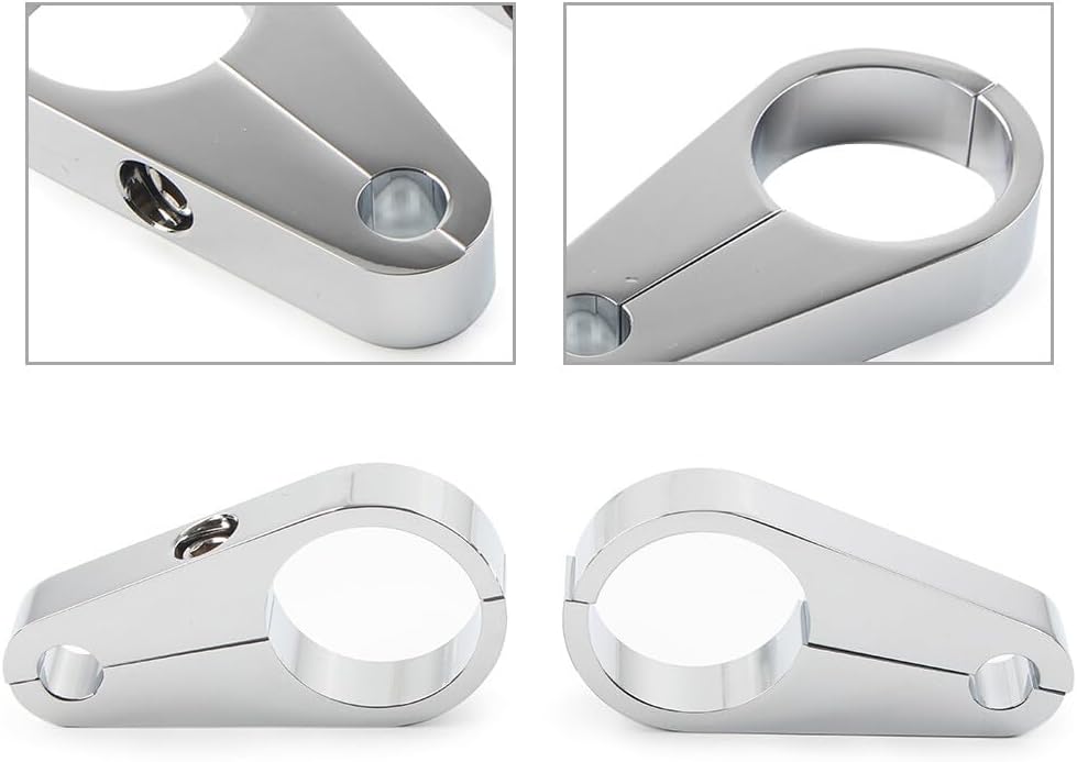 ya 6 8.14 1.25 Handlebar Brake Clutch Cable Wire Clamp Holder for Harley Bike Chrome Pair