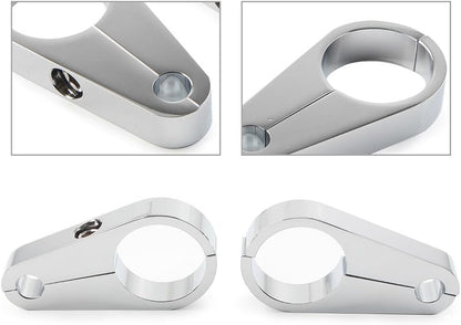 ya 6 8.14 1.25 Handlebar Brake Clutch Cable Wire Clamp Holder for Harley Bike Chrome Pair