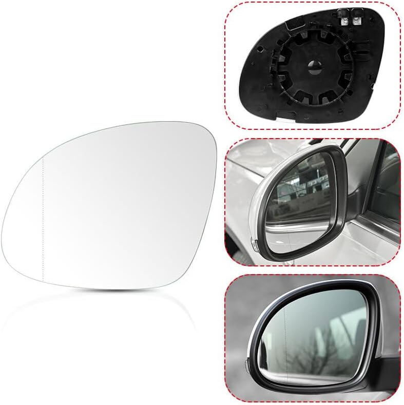 ya 11 9.14 baidiMirror Glass Left Driver Side Heated With Backing Plate Fit 2009-2017 for VW for Tiguan