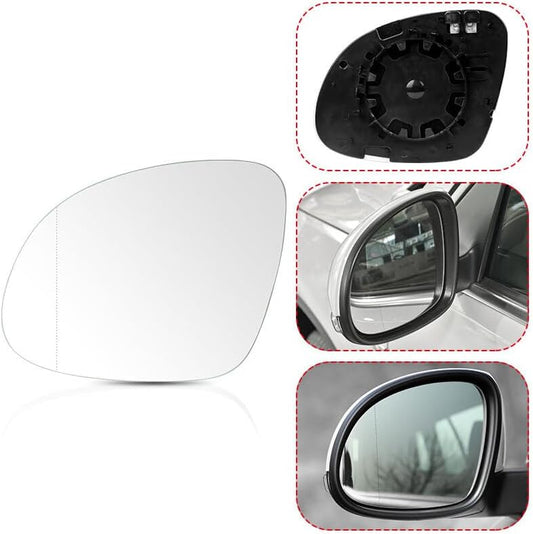ya 11 9.14 baidiMirror Glass Left Driver Side Heated With Backing Plate Fit 2009-2017 for VW for Tiguan
