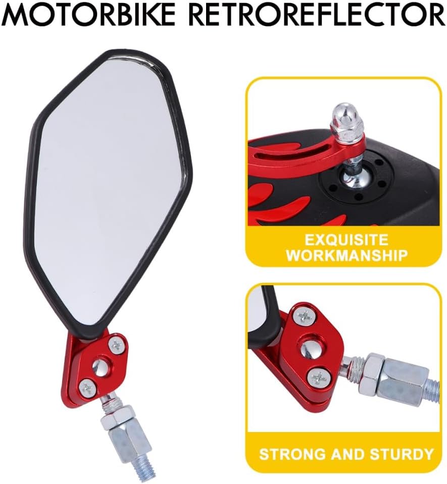 ya 2 8.15 Rearview Mirror Handlebar Mirrors Adjustable Motorbike 360¡ãRotated