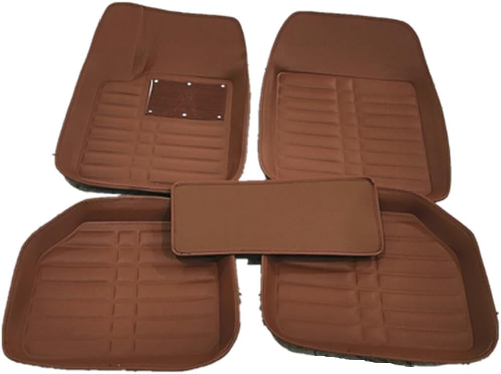 ya 4 8.10 5X Car Floor Mats Front & Rear Liner Waterproof Weather Universal Auto Mat Brown