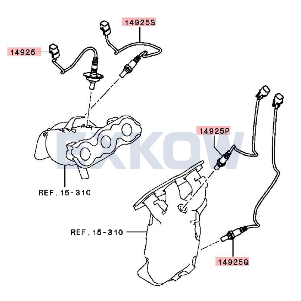 ya 9 10.24 4X Oxygen Sensor for Mitsubishi for Outlander 3.0L CW6W GF4W 2005-1588A148 1588A081