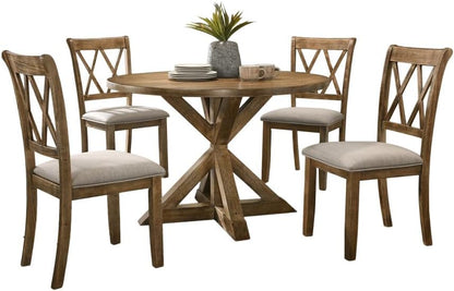 ya 28 10.13 baidi 5-Piece Dining Set Buck Wood Table + 4 Chairs, Modern Design for Kitchen