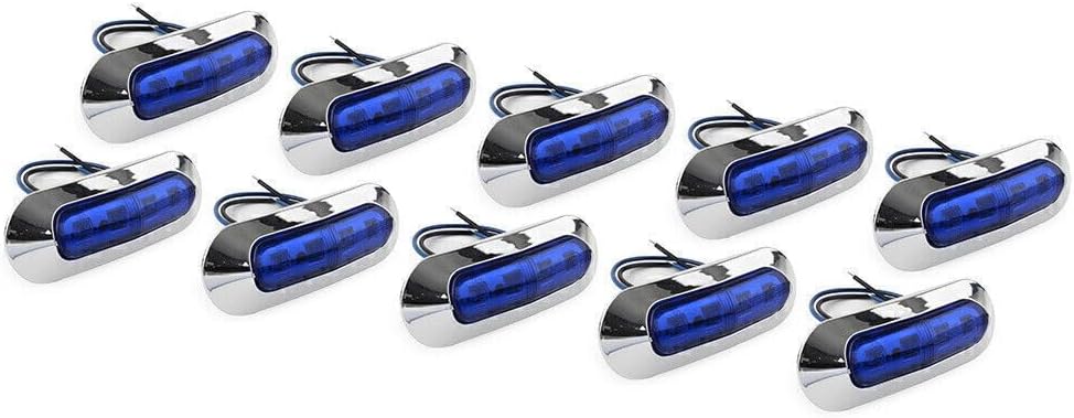 ya 13 9.15 baidi 10pcs 4 LED Side Clearance Marker Light For Car Truck Trailer Pickup Blue