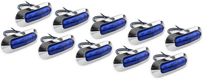 ya 13 9.15 baidi 10pcs 4 LED Side Clearance Marker Light For Car Truck Trailer Pickup Blue