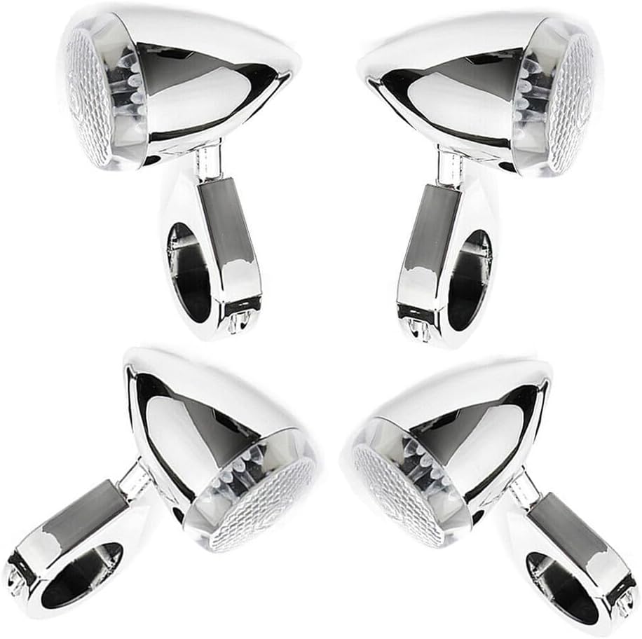 ya 4 8.14 Motorcycle Turn Signal Blinker LED Light 39mm Clamp Chrome For Harley Davidson