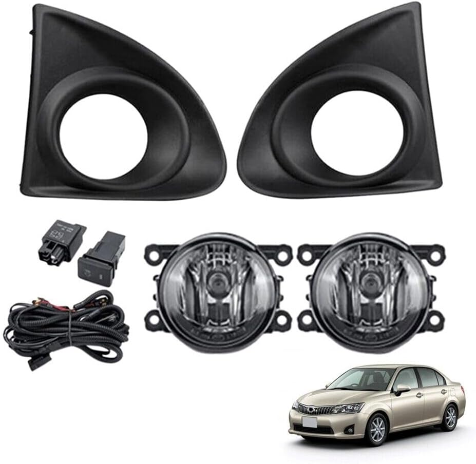 ya 4 8.10 A pair of fog lights, fog light cover, barbecue baffle switch, suitable for Toyota AXIO 2013, 2014, 2015