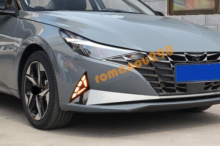 ya 9 10.24 for Hyundai for Elantra 2021 LED Driving Lights Turn signal Lights Front Fog lights