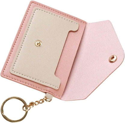 ya 9 10.24 Candy Color Card Pack Keychain Miss Coin Purses for Women Small Wallet