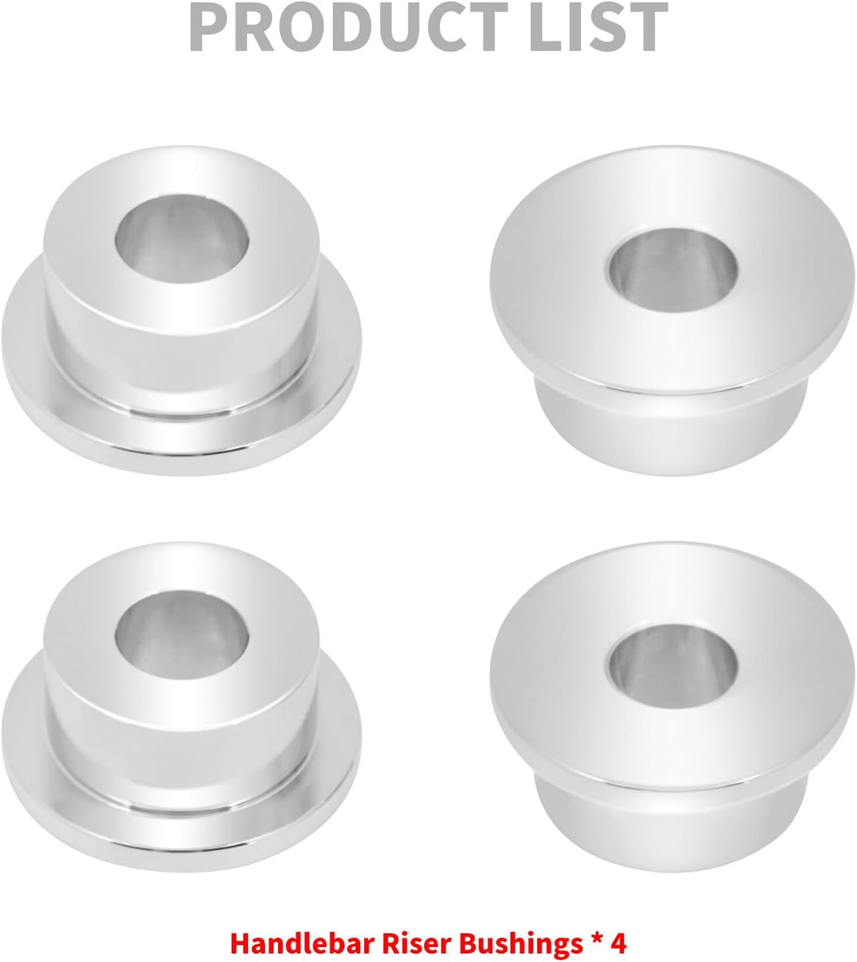 ya 4 8.8.2 Chrome Handlebar Riser Bushing Fit for Harley Dyna Fat Bob Low Rider 1973-2017