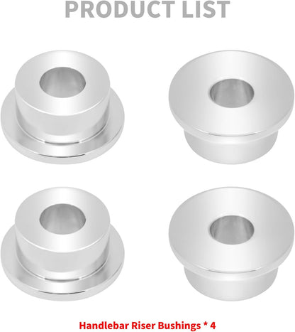 ya 4 8.8.2 Chrome Handlebar Riser Bushing Fit for Harley Dyna Fat Bob Low Rider 1973-2017