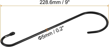 ya 26 10.21 baidi 9 S Shaped Hooks, 6 Pack Multipurpose S Hanging Hooks, Black