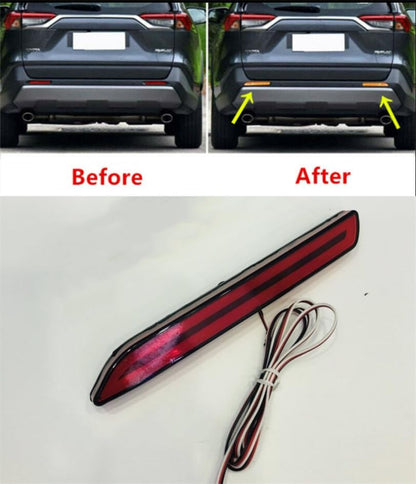 ya 4 8.8 for Toyota RAV4 2019-2024 LED Red Rear Fog Bumper Brake Light Tail Light Driving Light 