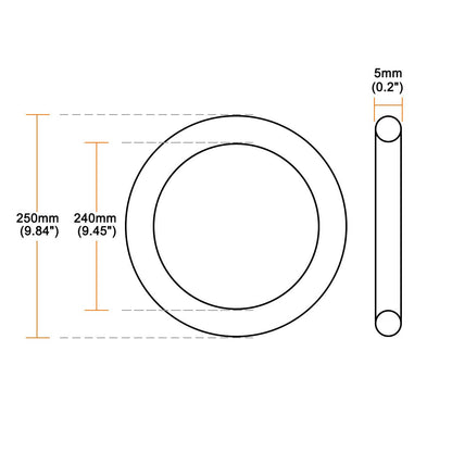 ya 13 9.15 baidi O-Rings Nitrile Rubber 240mm x 250mm x 5mm Seal Rings Sealing Gasket 1pcs