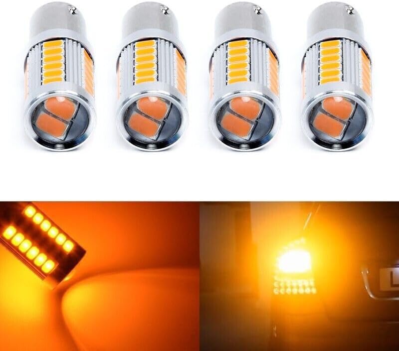 ya 4 8.8 4 Pack 12V DC Signal Light Car Tail Turn Brake Reverse Signal Bulb Amber 