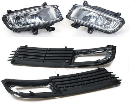 ya 9 10.24 4PCS for Audi A8 QUATTRO A8 D3 2008-2010 Front Bumper Grille Covers + Fog Lights