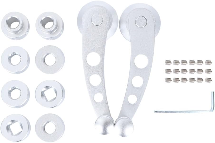 ya 4 8.14 2pcs Alu for Minium Car Window Crank Handle Lever (Silver) Aluminum window crank