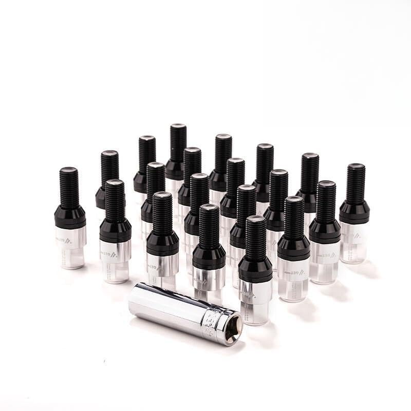 ya 10 9.16 baidi 20x M14x1.25 Wheel Lug Bolt28mm Shank Cone for SEAT Stud for Most Aftermarket Silver