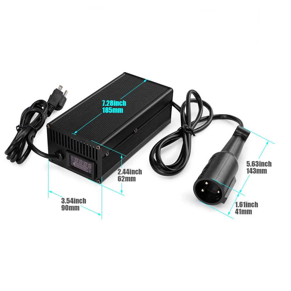 ya 6 8.14 1 Pack Battery for Charger Connector Round 3 Pin Plug Charging 48V 5A for EzGo for Golf Cart 