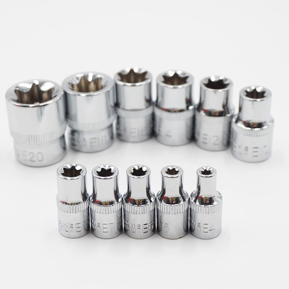 ya 14 9.20 baidi 11x 1/4 3/8 Torx Star Socket Set E Type Sockets Wrench Head Auto Repair Tools-1