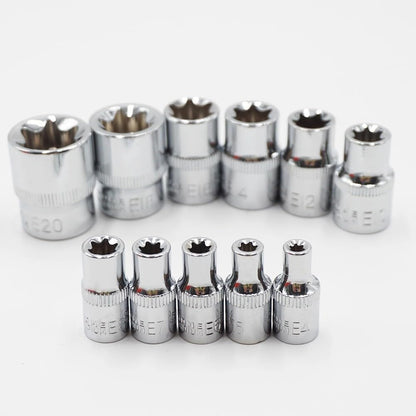 ya 14 9.20 baidi 11x 1/4 3/8 Torx Star Socket Set E Type Sockets Wrench Head Auto Repair Tools-1