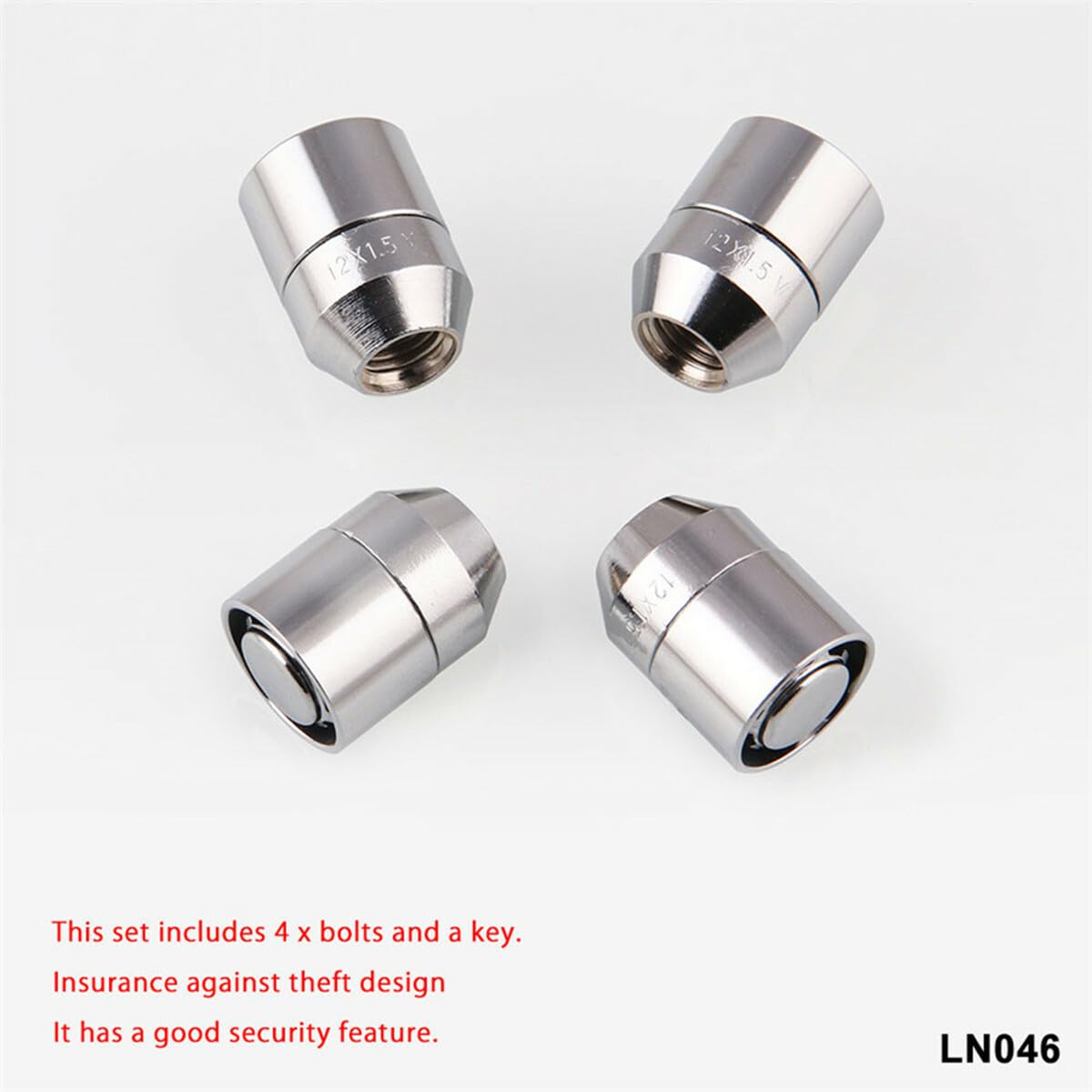 ya 10 9.16 baidi M12x1.5 Chrome Lug Nuts + 1 Keys Trucks Anti Theft Locking Wheel Lugs 4 Bolts