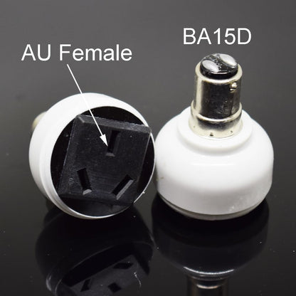 ya 26 10.21 baidi 1pc BA15D Male to Int'l Standard 3 Prong Holes Female Socket Bulb Lamp Adapter