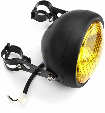 ya 4 8.14 6.5 Retro Motorcycle Headlight Grill Side Mount Cover W/Bracket For Cafe Racer