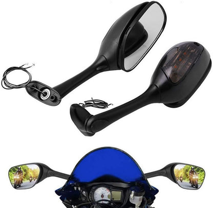 ya 2 8.15 with Light Rotatable Rear View Side Mirrors Fit for Suzuki GSXR600/750 GSXR1000