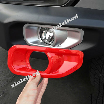 ya 6 8.24 baidi Red front and rear fog lamp cover decoration ABS 4X for Jeep for Wrangler JL 2018 2019