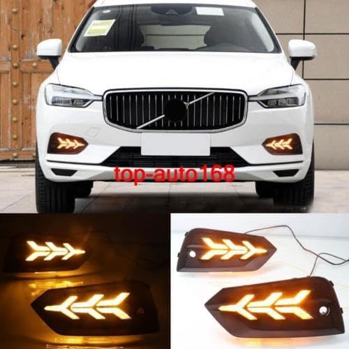ya 9 10.24 LED Front Turn Signals/DRL Daytime Running Lights 2pcs for Volvo XC60 2018-2020