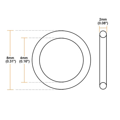 ya 13 9.15 baidi O-Rings Fluorine Rubber 4mm x 8mm x 2mm Seal Rings Sealing Gasket