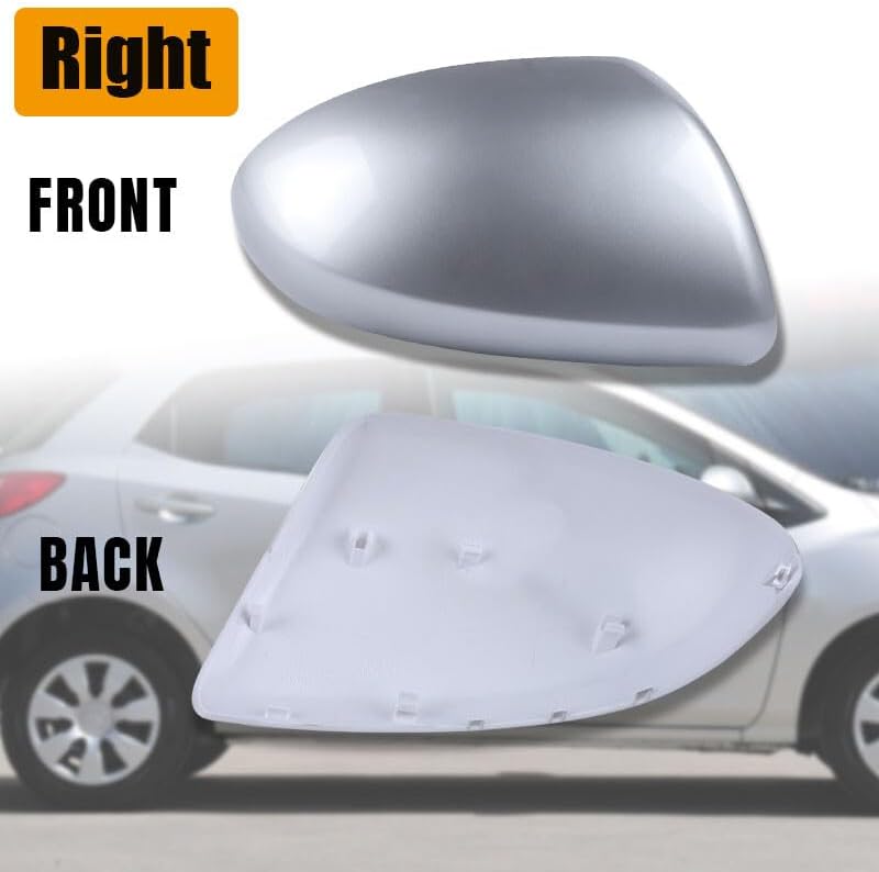 ya 11 9.14 baidiRight Rearview Mirror Cover Cap Sliver For 2009 2010 2011 2012 2013 for Mazda 2 3