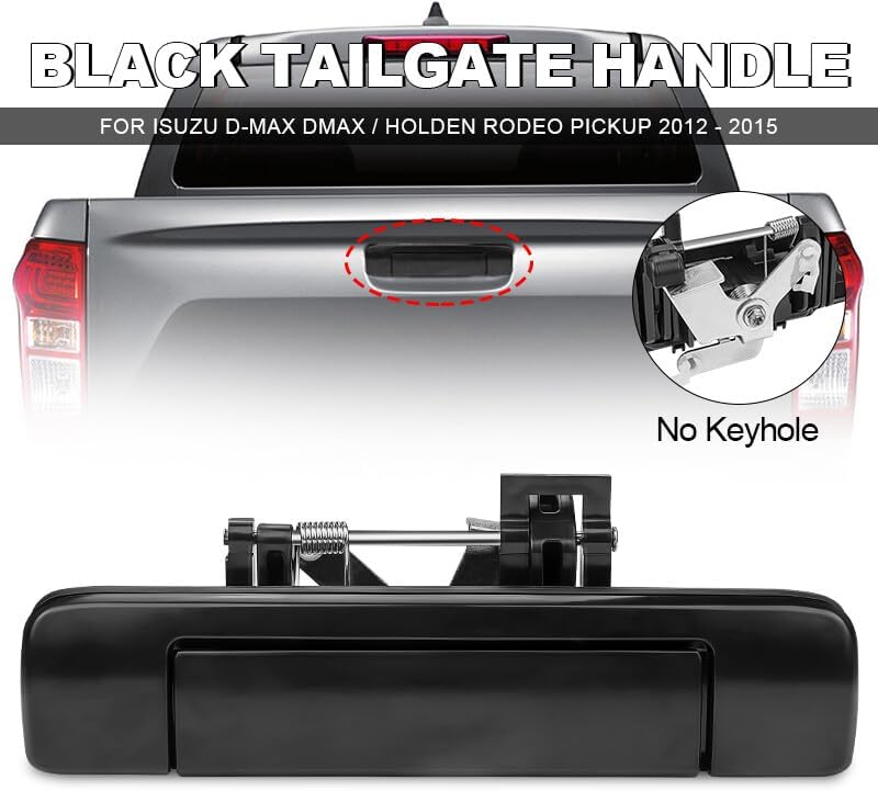 ya 8 8.24 baidi Black Tailgate Handle No Keyhole for 2012-2016 for Holden Colorado RG/for Isuzu DMAX