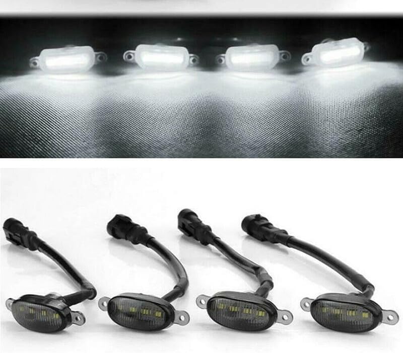 ya 4 8.14 4pcs Smoke Front Grille White LED Light Raptor Style for Toyota Highlander 2001-07