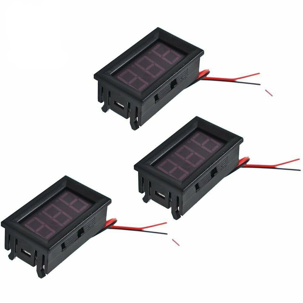ya 16 10.20 baidi 3-Digit Voltage Display Panel for Motorcycles, Featuring 3 LEDs and a DC 4.5-30V Output.