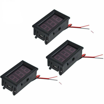 ya 16 10.20 baidi 3-Digit Voltage Display Panel for Motorcycles, Featuring 3 LEDs and a DC 4.5-30V Output.