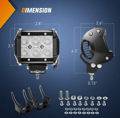 ya 10 9.16 zhengce Led Po for DS 2 pcs 18W 1260LM Spot Led Off-Road Light Super Bright Driving