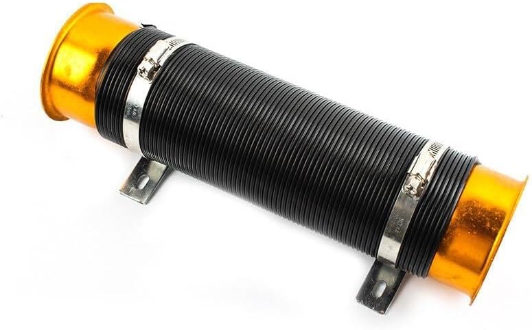 ya 10 9.16 baidi 3'' 76mm Flexible Car Cold Air Intake Hose Filter Pipe Telescopic Tube Gold