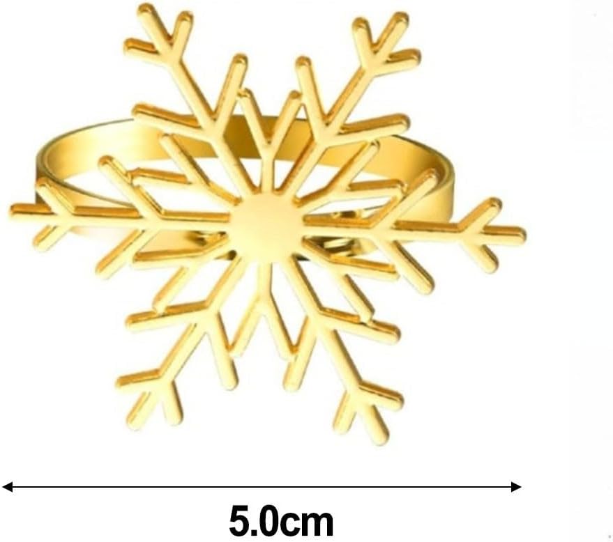 ya 14 9.20 baidi Set of 12 Napkin Rings Theme with Elk and Snowflake for Holiday Decor-1