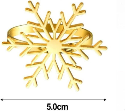ya 14 9.20 baidi Set of 12 Napkin Rings Theme with Elk and Snowflake for Holiday Decor-1