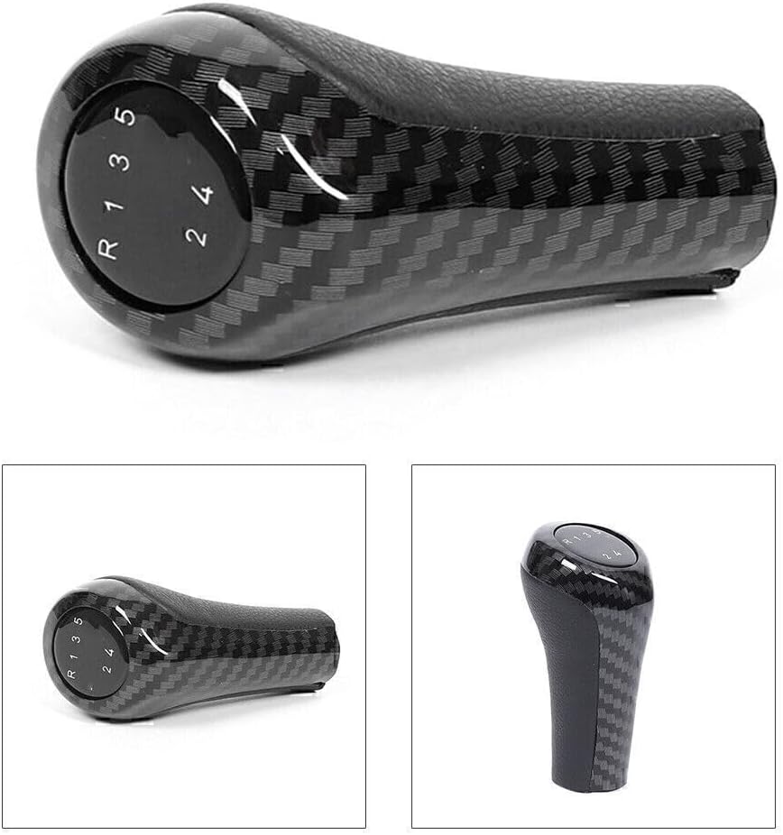 ya 4 8.14 5 Speed Gear Shift Knob Black Carbon fit for BMW 1 Series E81, E82, E87 3 Series E46