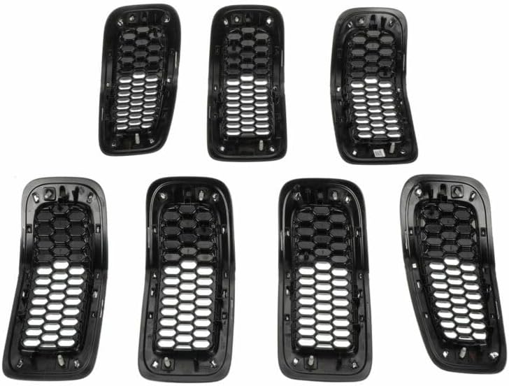 ya 2 8.15 7-piece Front Grille Insertion kit Chrome Black Suitable for 2014-2018 for Jeep Cherokee O